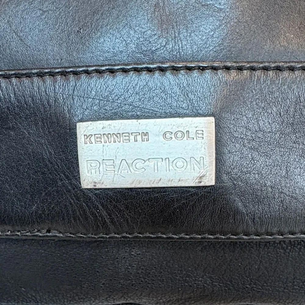 Kenneth Cole REACTION Leather Messenger Laptop Bag Briefcase Shoulder Crossbody